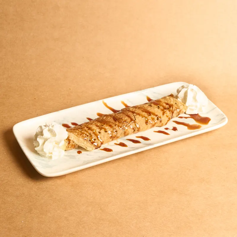 Panqueque con dulce de leche y caramelo Tronco Grill